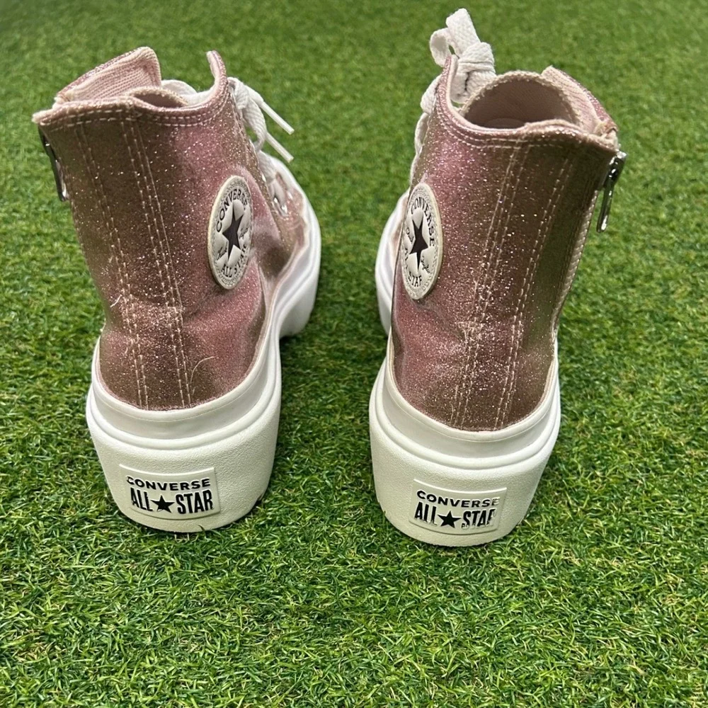 Converse Chuck Taylor All Star Lugged 2.0 Pink Glitter High Top Womens 5.5 - Picture 4 of 6